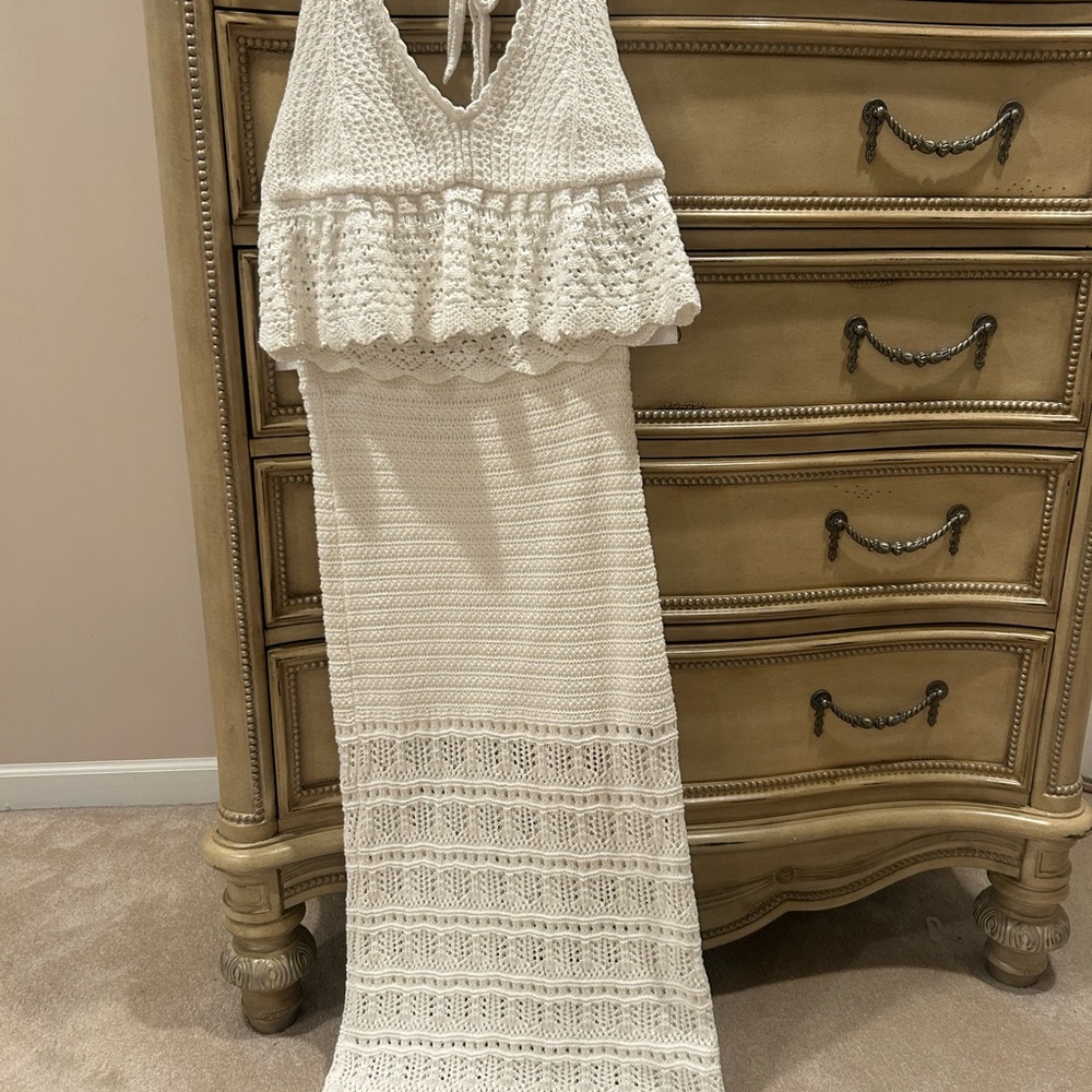 White Crochet Maxi Dress